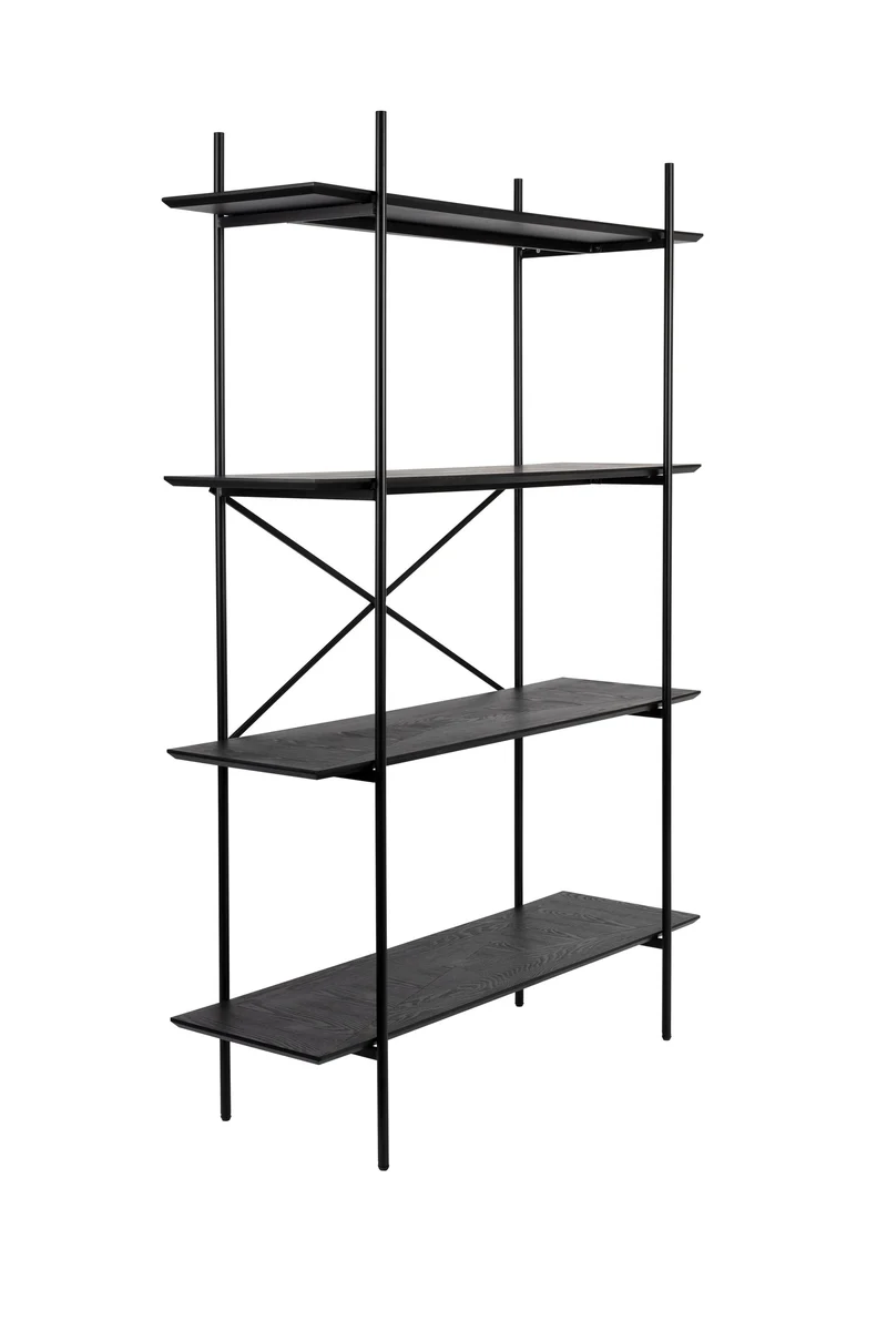 White Label Living Schrank Cabinet Marcio – Schwarz, MDF, 40 × 120 × 180 cm
