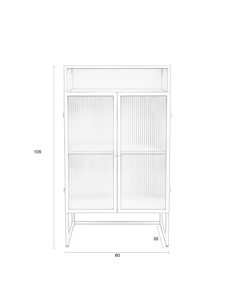 White Label Living Schrank Herbe Large – MDF, 35 × 60 × 105 cm
