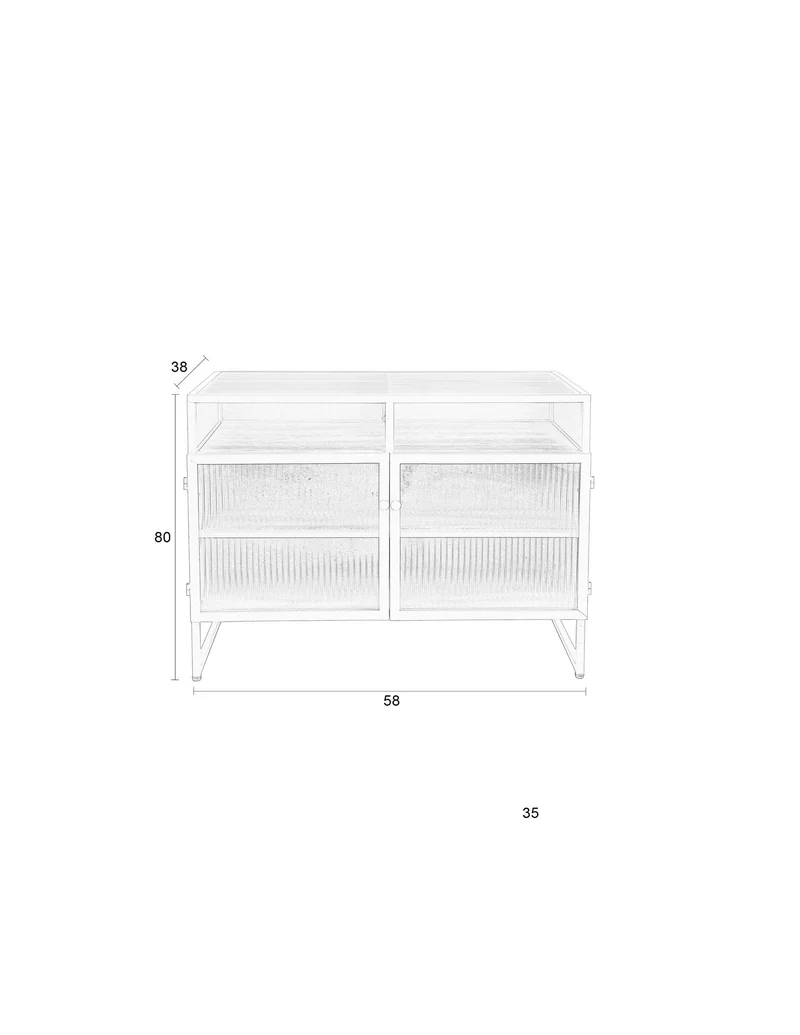White Label Living Schrank Herbe Medium – MDF, 38 × 80 × 58 cm