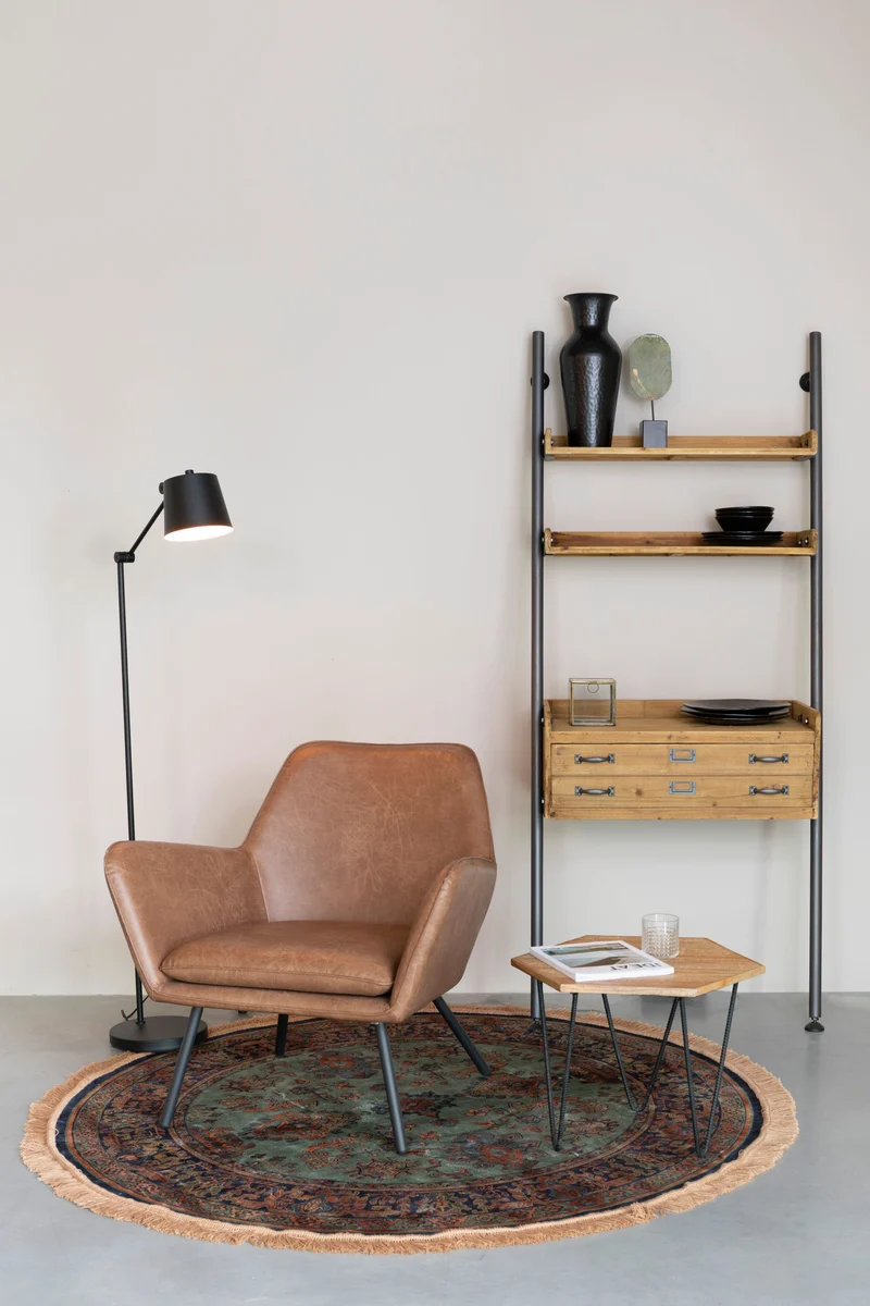White Label Living Teppich Raz '160 – Grün, Viskose, 160 × 160 × 0,26 cm