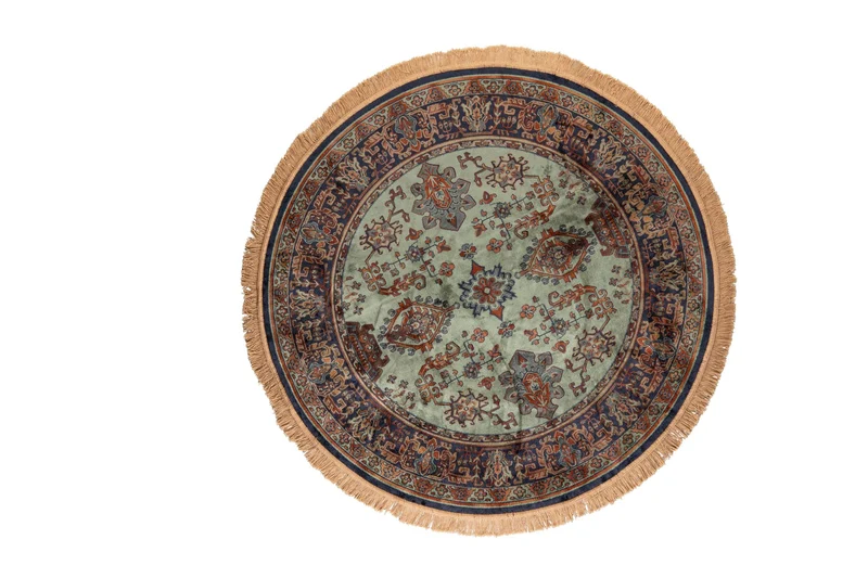 White Label Living Teppich Raz '200 – Grün, Viskose, 200 × 200 × 0,26 cm