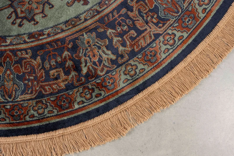 White Label Living Teppich Raz '200 – Grün, Viskose, 200 × 200 × 0,26 cm