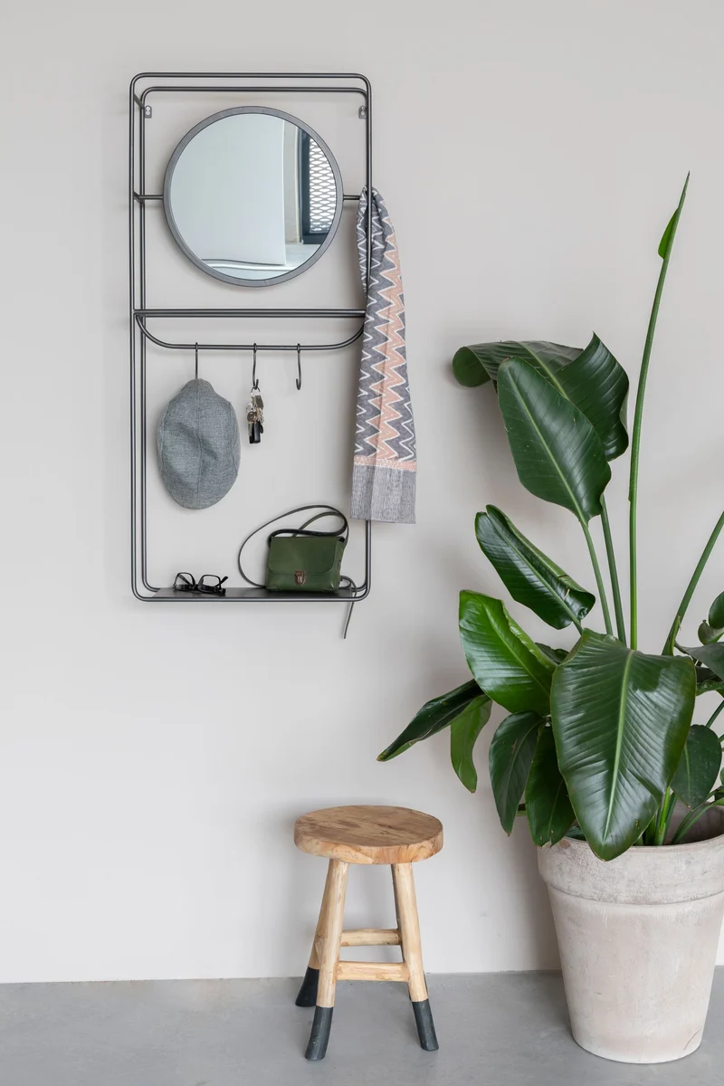 White Label Living Spiegel Wall Rack Mirror Duco – Stahl, 50 × 16 × 110 cm