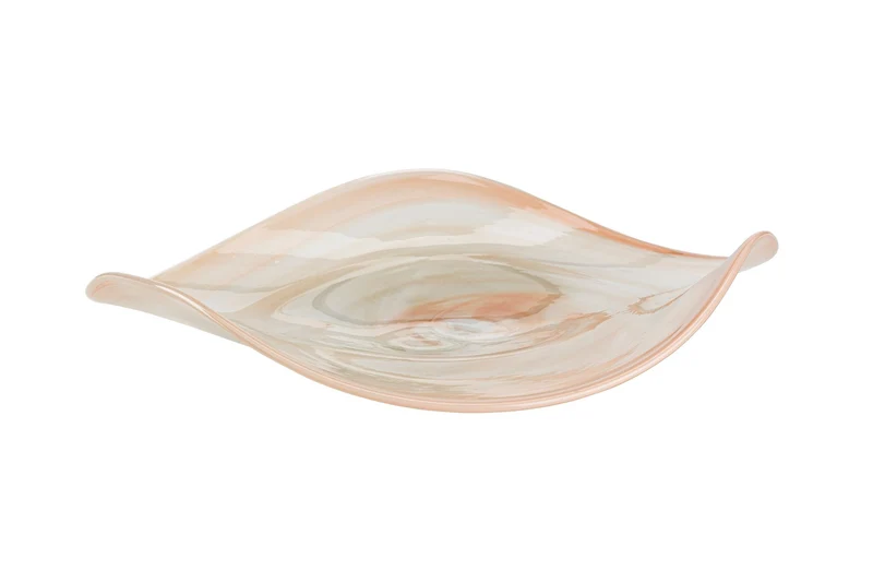 Zuiver Tablett Maria – offwhite, Glas, 36 × 34 × 13 cm