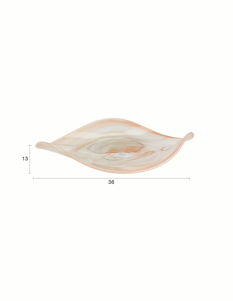 Zuiver Tablett Maria – offwhite, Glas, 36 × 34 × 13 cm