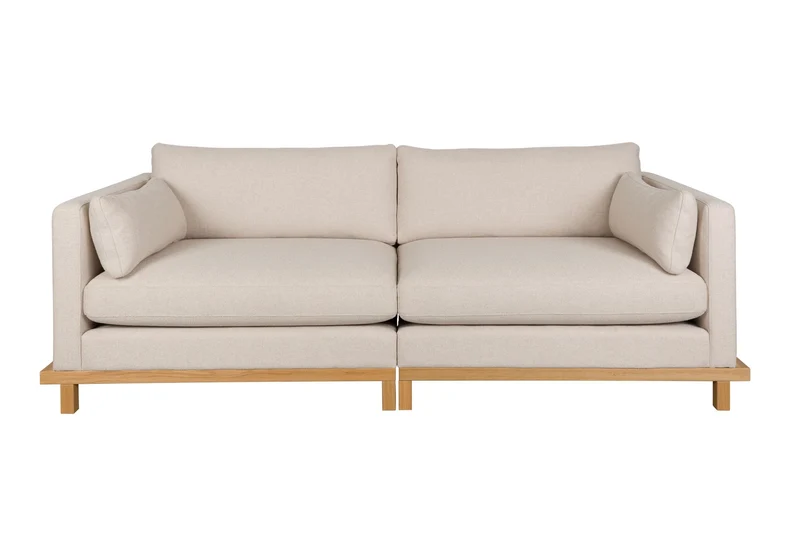 Zuiver Sofa Blossom 3-Sitzer Oak – Sand, Stoff, 101 × 230 × 80 cm