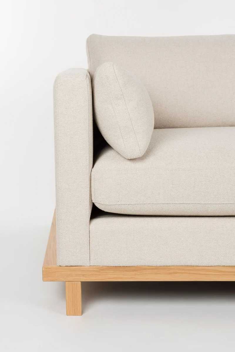 Zuiver Sofa Blossom 3-Sitzer Oak – Sand, Stoff, 101 × 230 × 80 cm