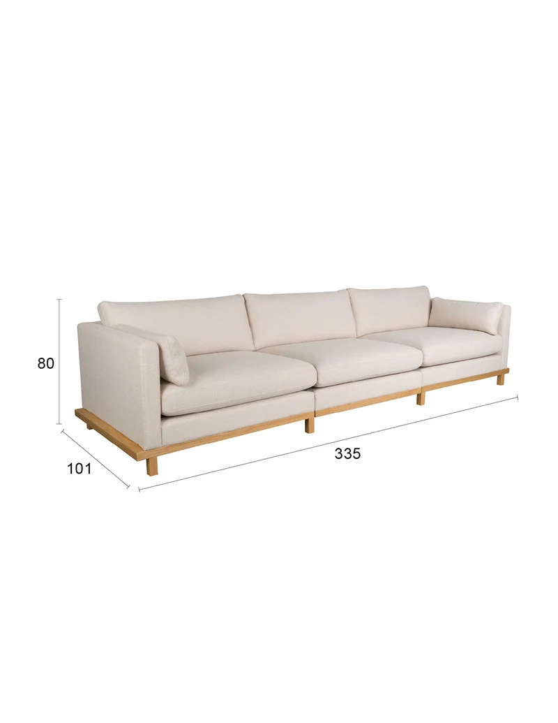 Zuiver Sofa Blossom 4,5-Sitzer Oak – Sand, Stoff, 101 × 230 × 80 cm