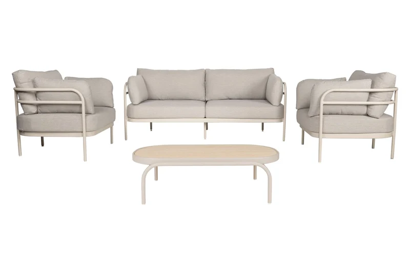 Zuiver Couchtisch Set Outdoor Vista + Vista – Beige, 82 × 188 × 87 cm