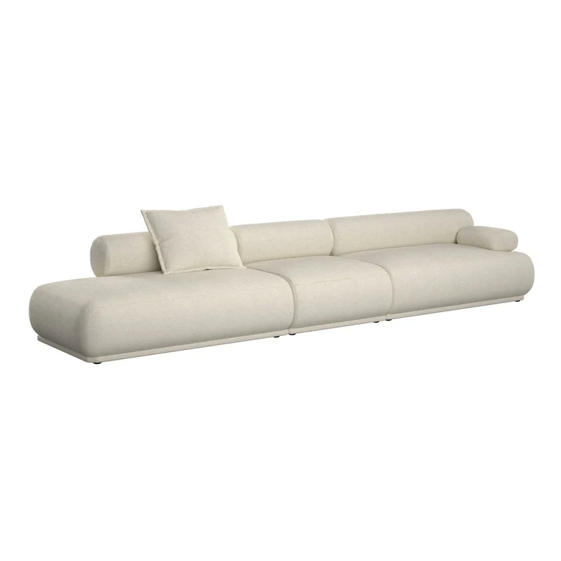 Zuiver Sofa Rembrandt 4,5-Sitzer rechts – Beige, Polyester, 402 × 68 cm