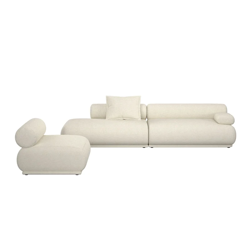 Zuiver Sofa Rembrandt 4,5-Sitzer rechts – Beige, Polyester, 402 × 68 cm