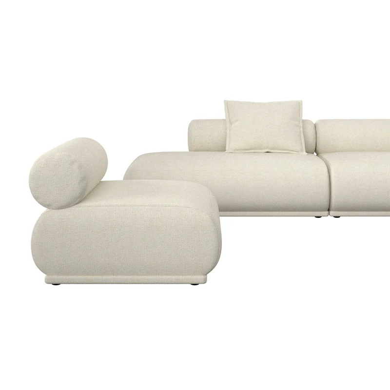 Zuiver Sofa Rembrandt 4,5-Sitzer rechts – Beige, Polyester, 402 × 68 cm