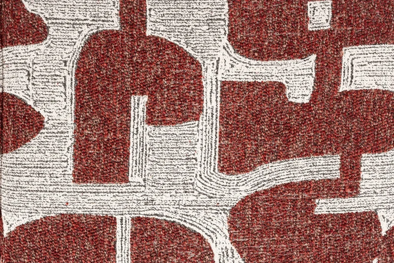 Zuiver Stuhl Ridge Deco Symbols – Rot, Polyester, 50 × 48 × 85 cm, 2er-Set