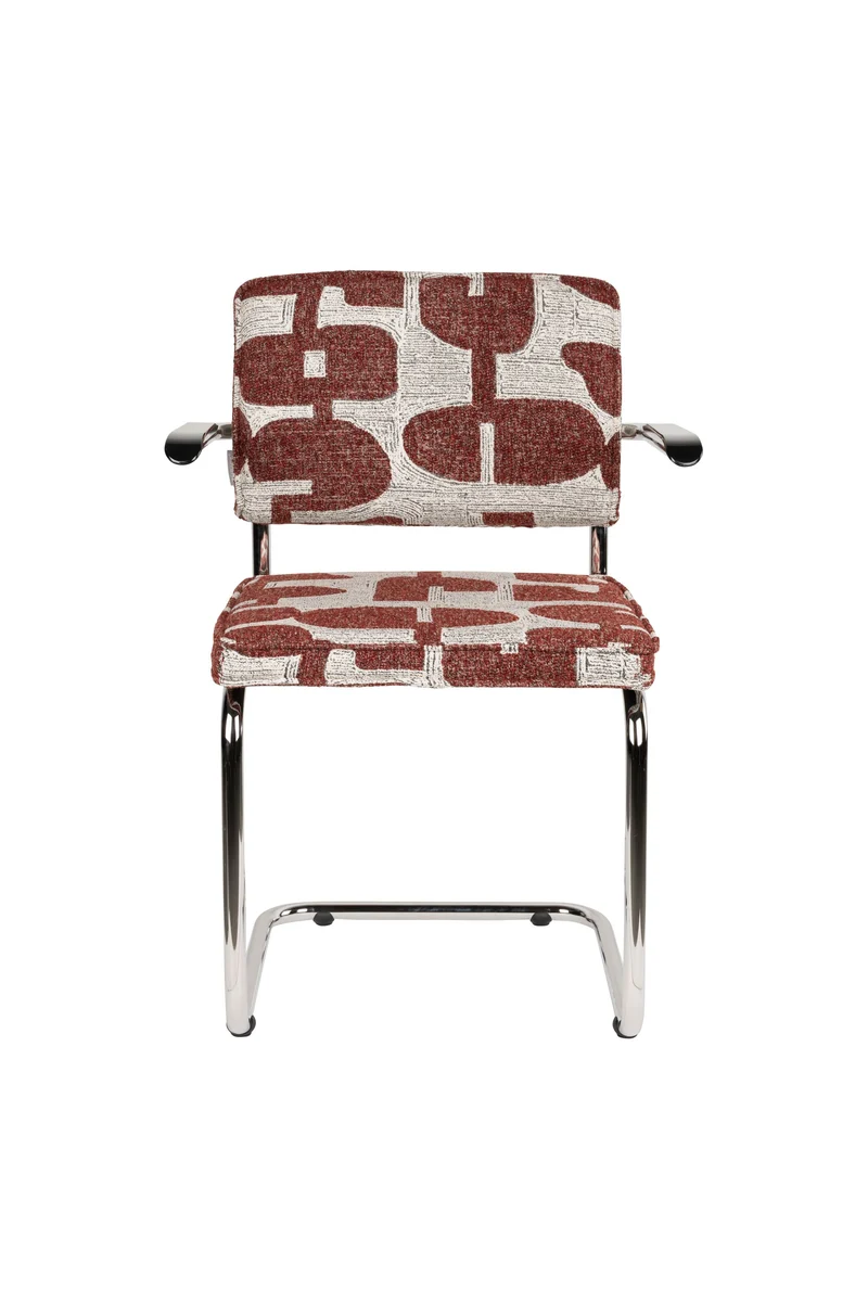 Zuiver Sessel Ridge Deco Symbols – Rot, Polyester, 60 × 48 × 85 cm, 2er-Set