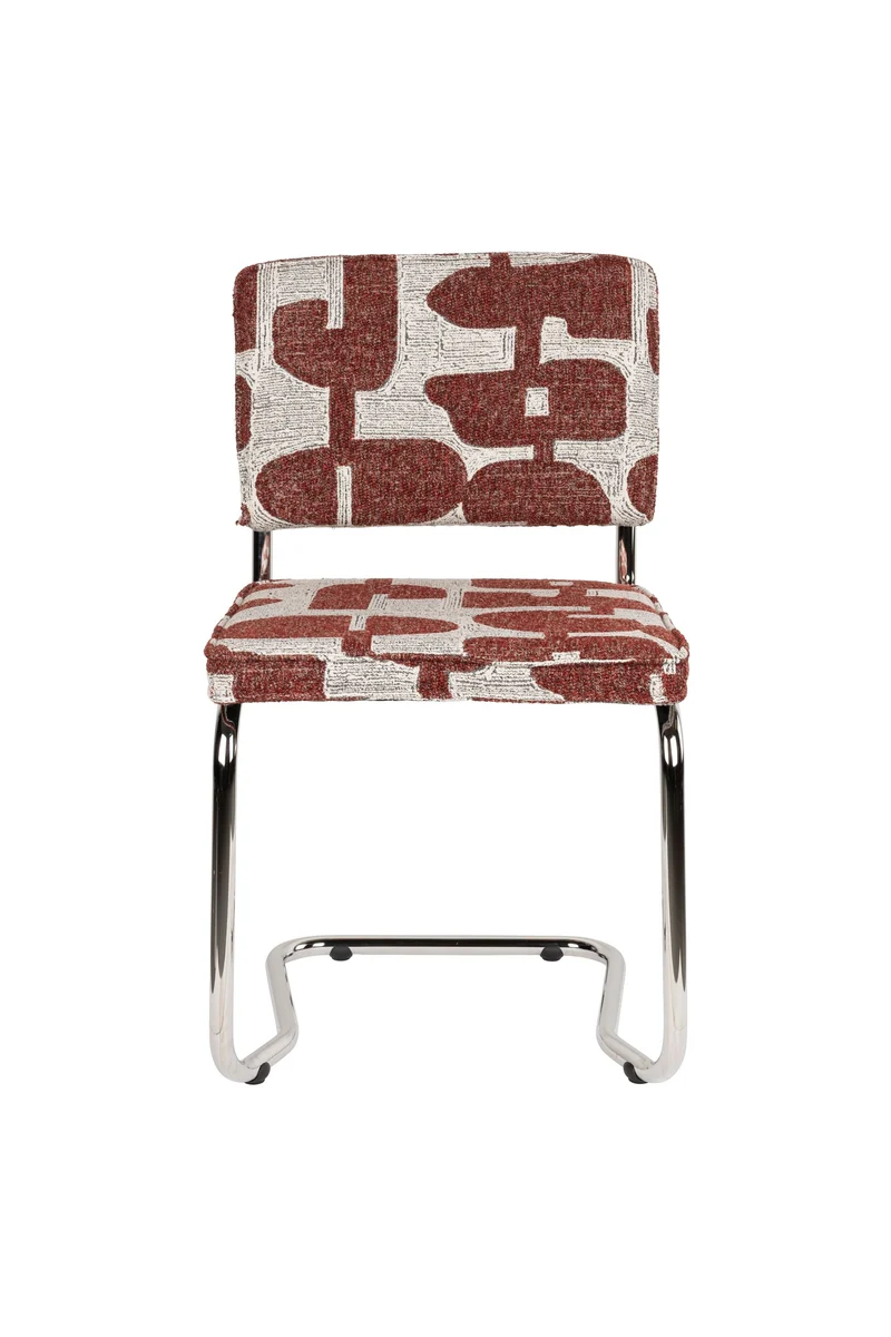Zuiver Stuhl Ridge Kink Deco Symbols – Rot, Polyester, 50 × 48 × 85 cm, 2er-Set