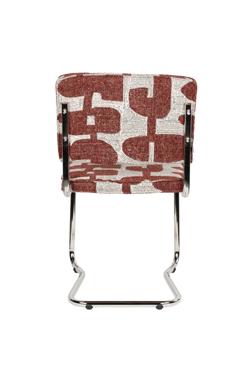 Zuiver Stuhl Ridge Kink Deco Symbols – Rot, Polyester, 50 × 48 × 85 cm, 2er-Set