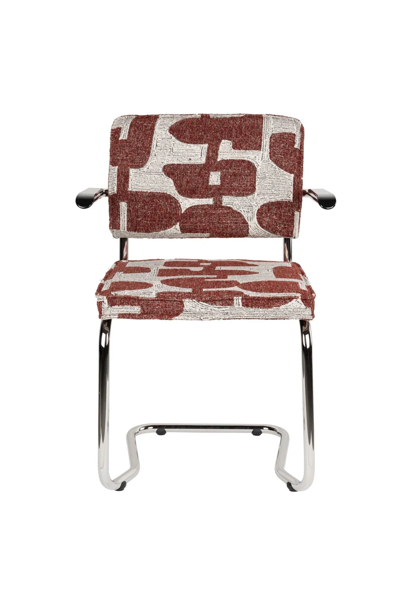 Zuiver Sessel Ridge Kink Deco Symbols – Rot, Polyester, 60 × 48 × 85 cm, 2er-Set