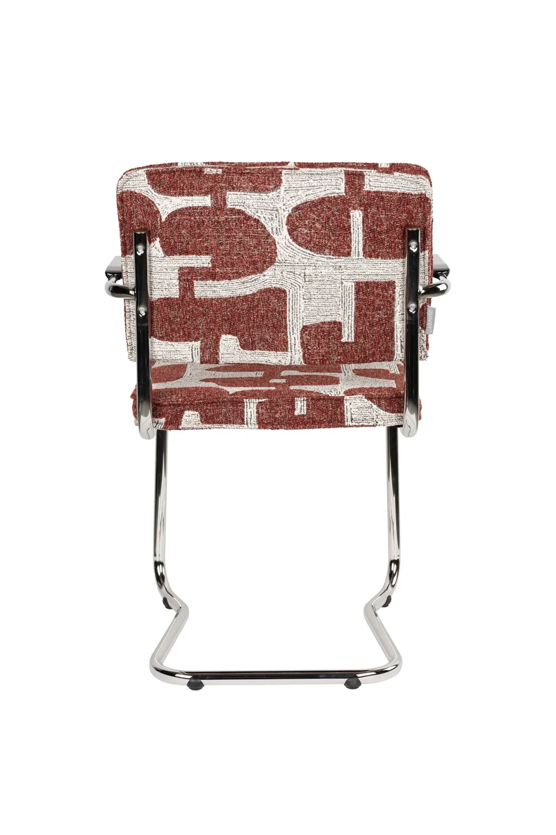 Zuiver Sessel Ridge Kink Deco Symbols – Rot, Polyester, 60 × 48 × 85 cm, 2er-Set