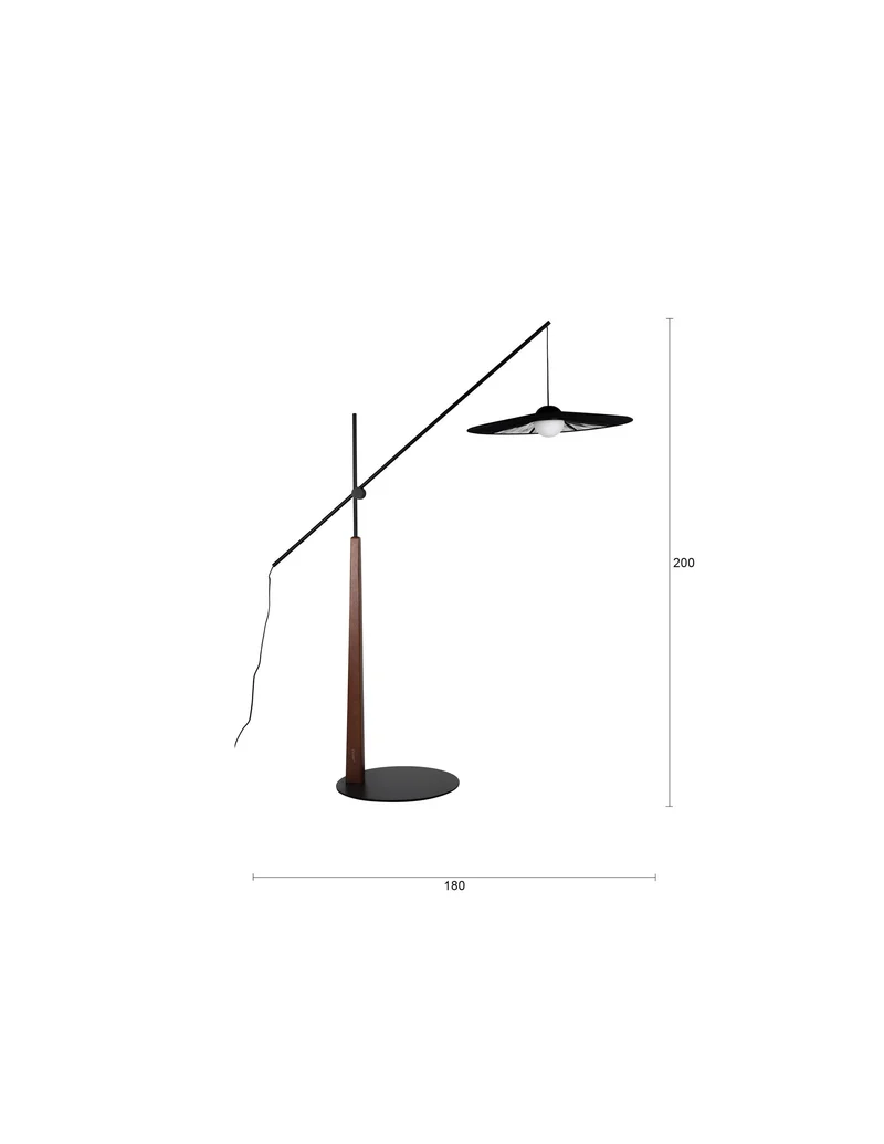 Zuiver Stehleuchte Belle – Schwarz, Eisen, 180 × 65 × 200 cm