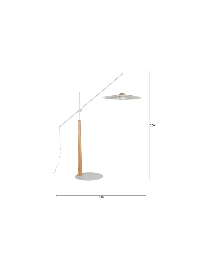 Zuiver Stehleuchte Belle – Beige, Eisen, 180 × 65 × 200 cm