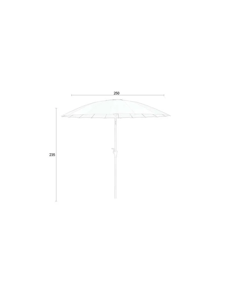 Zuiver Wohnaccessoire Sunbrella Sunshine Shade Desert Sage – Grün, Polyester, 250 × 250 × 235 cm