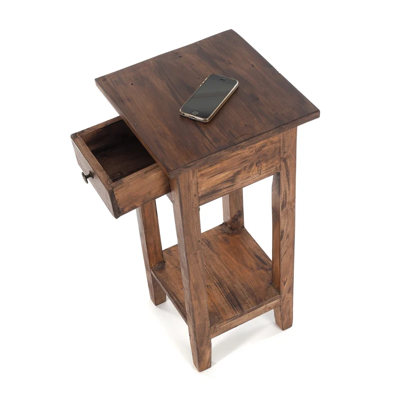 TELEFONTISCH "DRAWER 65" | Mahagoni, 65x31x31 cm | Beistelltisch | Farbe: 02 hellbraun