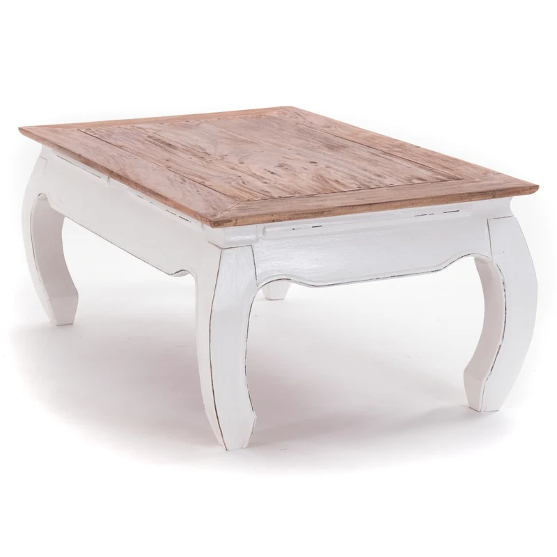OPIUMTISCH "EAST" | 100x60cm (BxT), Mahagoni | Beistelltisch | Farbe: 06 weiß-landhaus