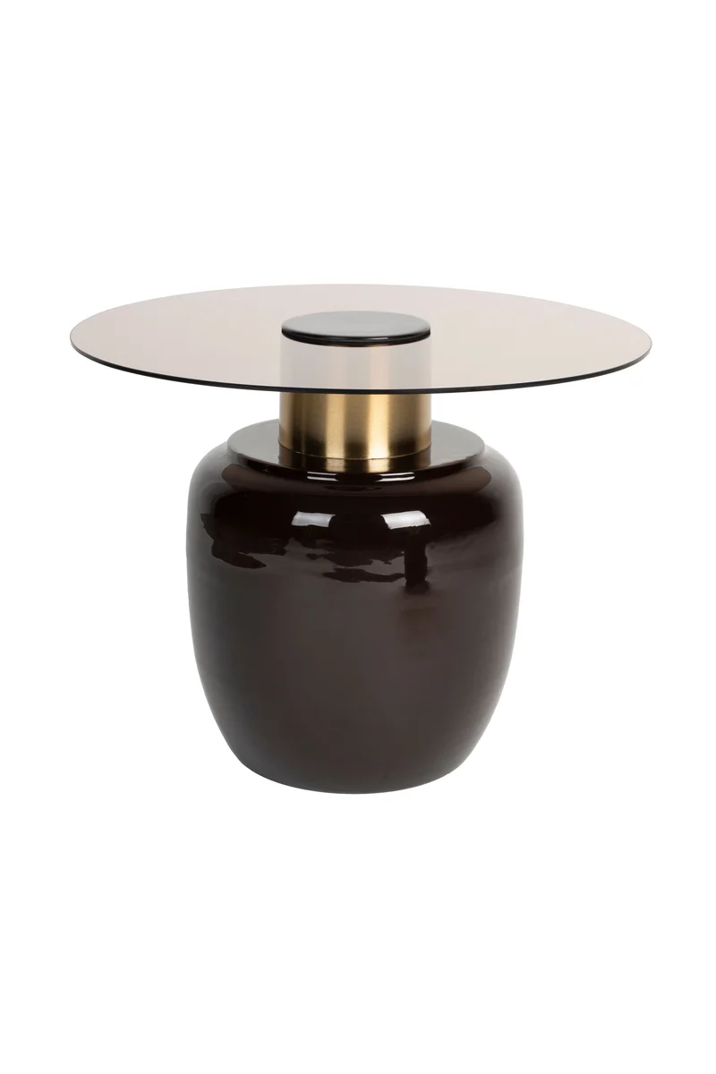 White Label Living Beistelltisch Mohra L – Braun, 59 × 59 × 46 cm