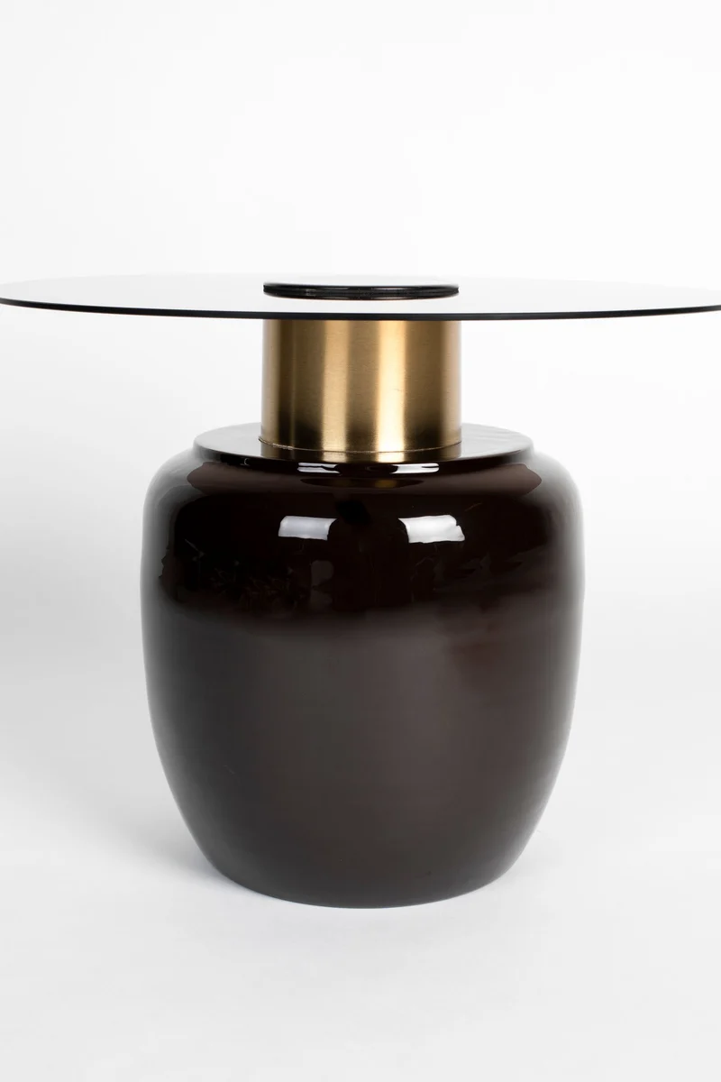 White Label Living Beistelltisch Mohra L – Braun, 59 × 59 × 46 cm