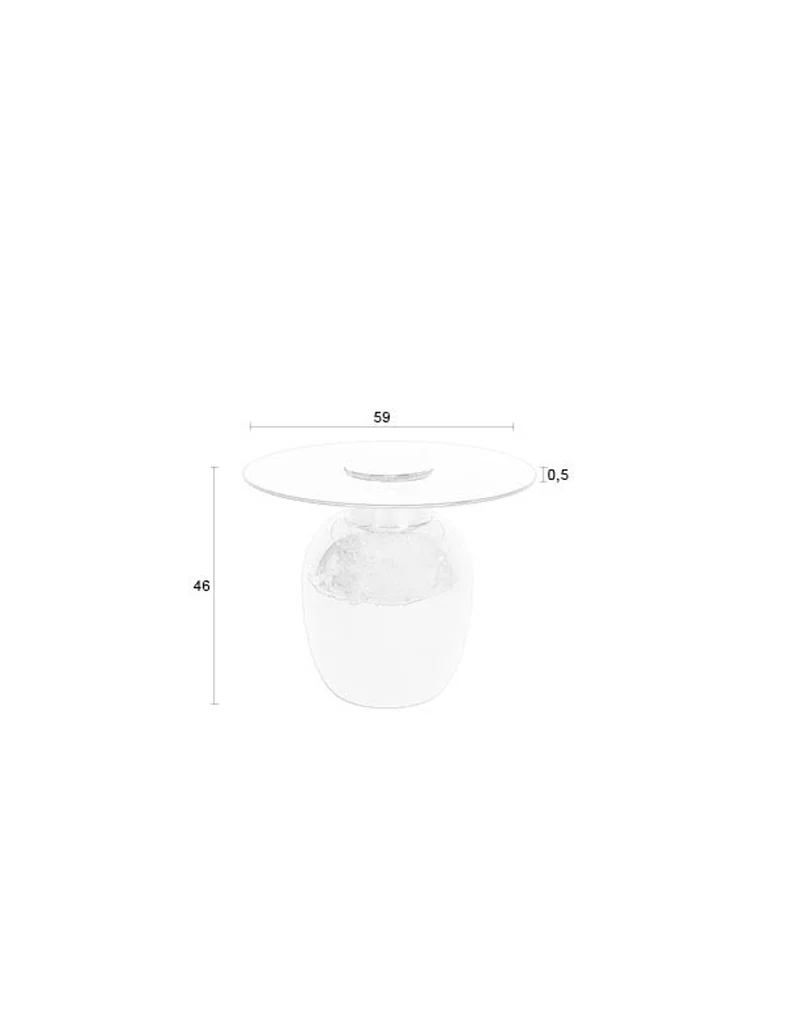 White Label Living Beistelltisch Mohra L – Braun, 59 × 59 × 46 cm