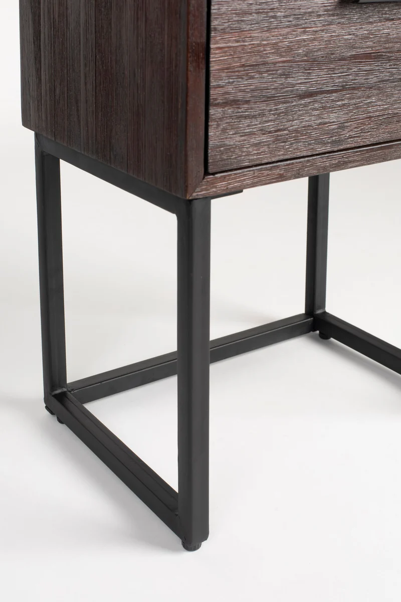 White Label Living Beistelltisch / Bedstand Webster – Braun, Teakholz, 30 × 40 × 61 cm