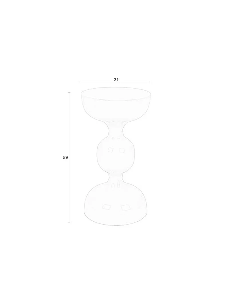 White Label Living Beistelltisch Lars Ivory – Eisen, 31 × 31 × 59 cm