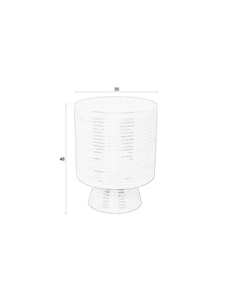 White Label Living Beistelltisch Sven L Ivory – Eisen, 35 × 35 × 46 cm