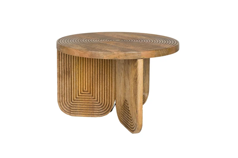 White Label Living Couchtisch Maeze – Braun, Mangoholz, 60 × 60 × 40 cm