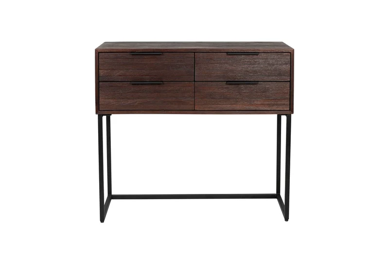 White Label Living Schrank Webster s – Teakholz, 35 × 90 × 82 cm