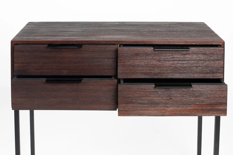 White Label Living Schrank Webster s – Teakholz, 35 × 90 × 82 cm