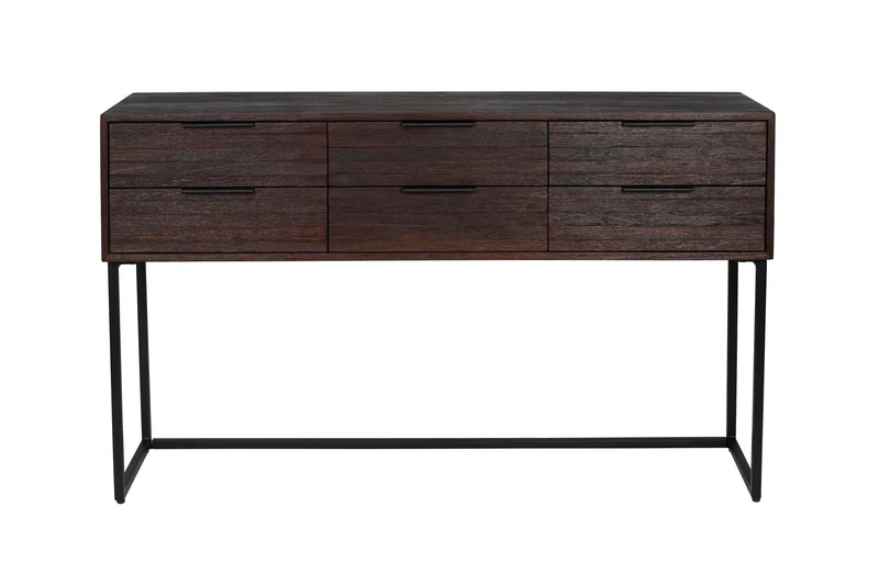 White Label Living Schrank Webster L – Teakholz, 35 × 135 × 82 cm