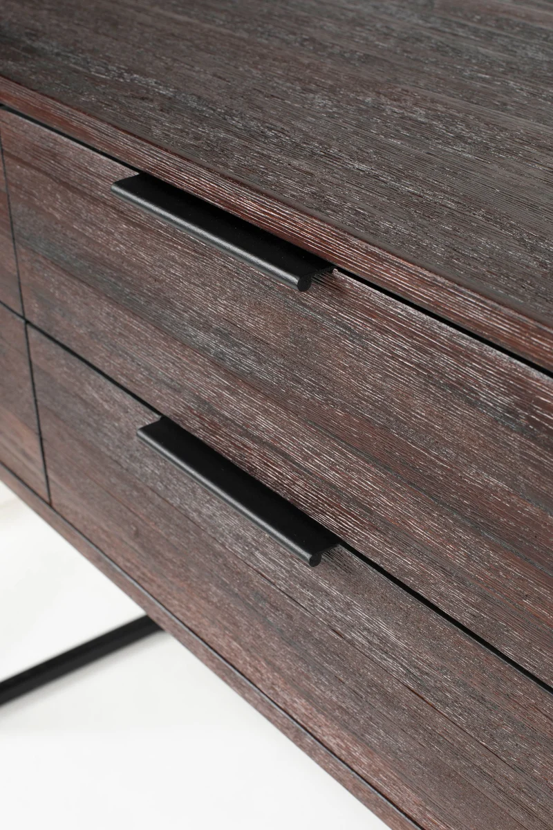 White Label Living Schrank Webster L – Teakholz, 35 × 135 × 82 cm