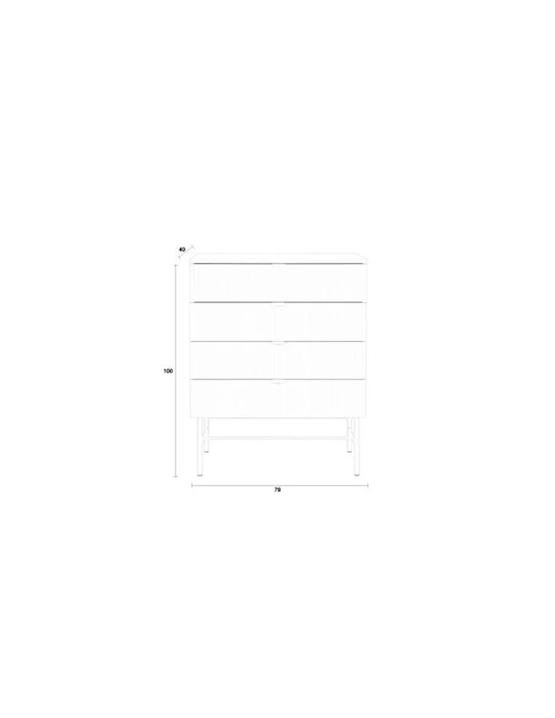 White Label Living Schrank Cayo – MDF, 40 × 79 × 100 cm