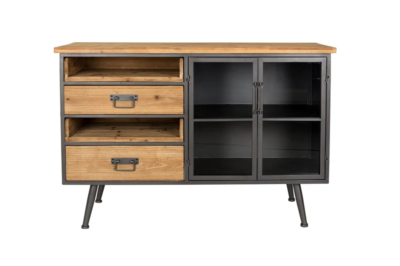 White Label Living Sideboard Damian – Massives Tannenholz, 40 × 113 × 75 cm