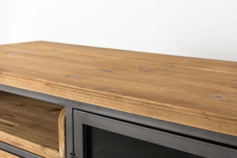White Label Living Sideboard Damian – Massives Tannenholz, 40 × 113 × 75 cm