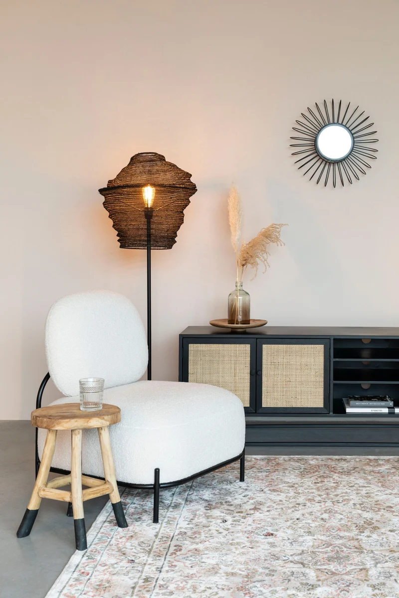 White Label Living Sideboard Guuji – Eschenfurnier, 150 × 38 × 55 cm