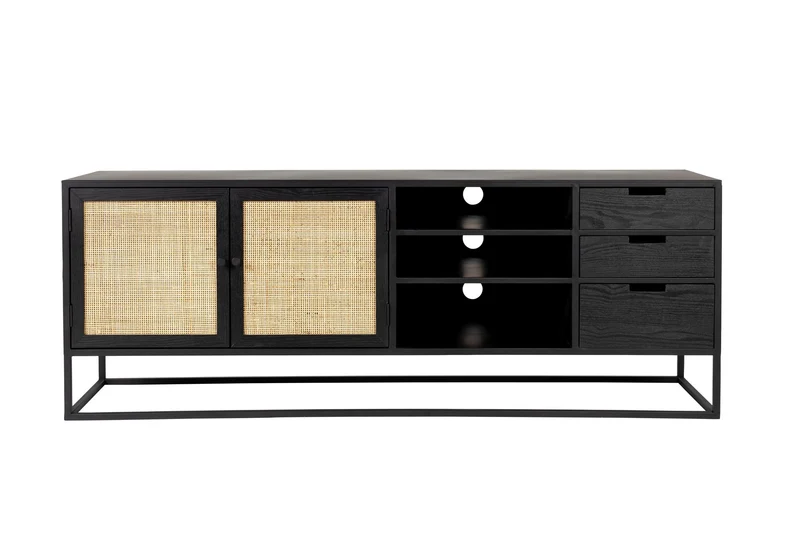 White Label Living Sideboard Guuji – Eschenfurnier, 150 × 38 × 55 cm
