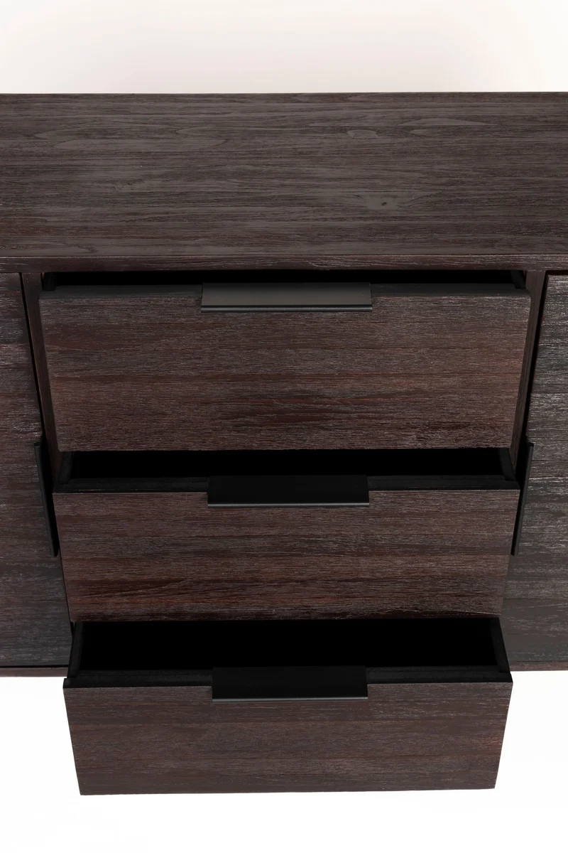 White Label Living Sideboard Webster Hoch – Teakholz, 35 × 135 × 82 cm