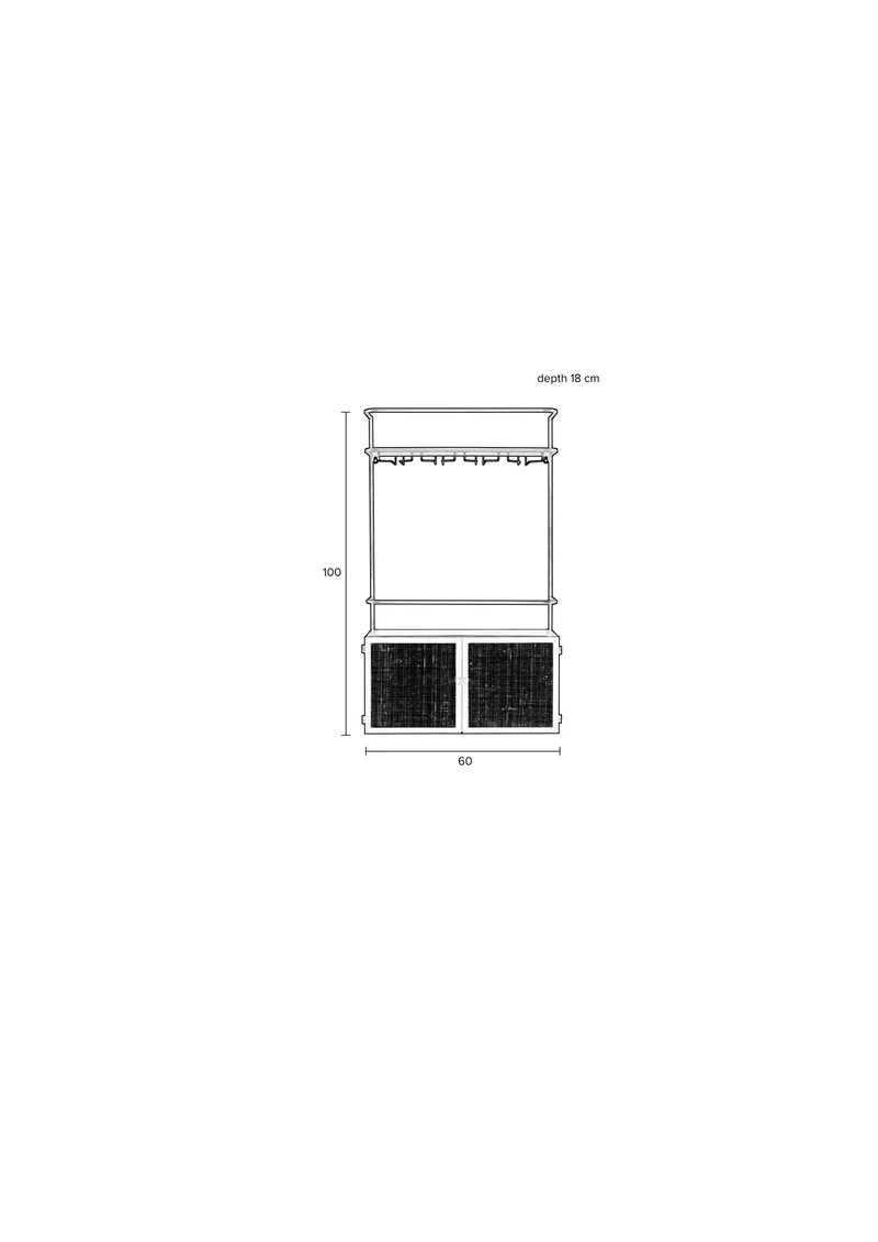 White Label Living Weinregal Guuji – MDF, 18 × 60 × 100 cm