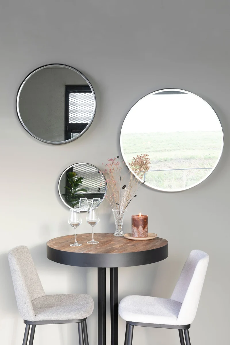 White Label Living Spiegel Raj Large – Stahl, 75 × 75 × 7,5 cm