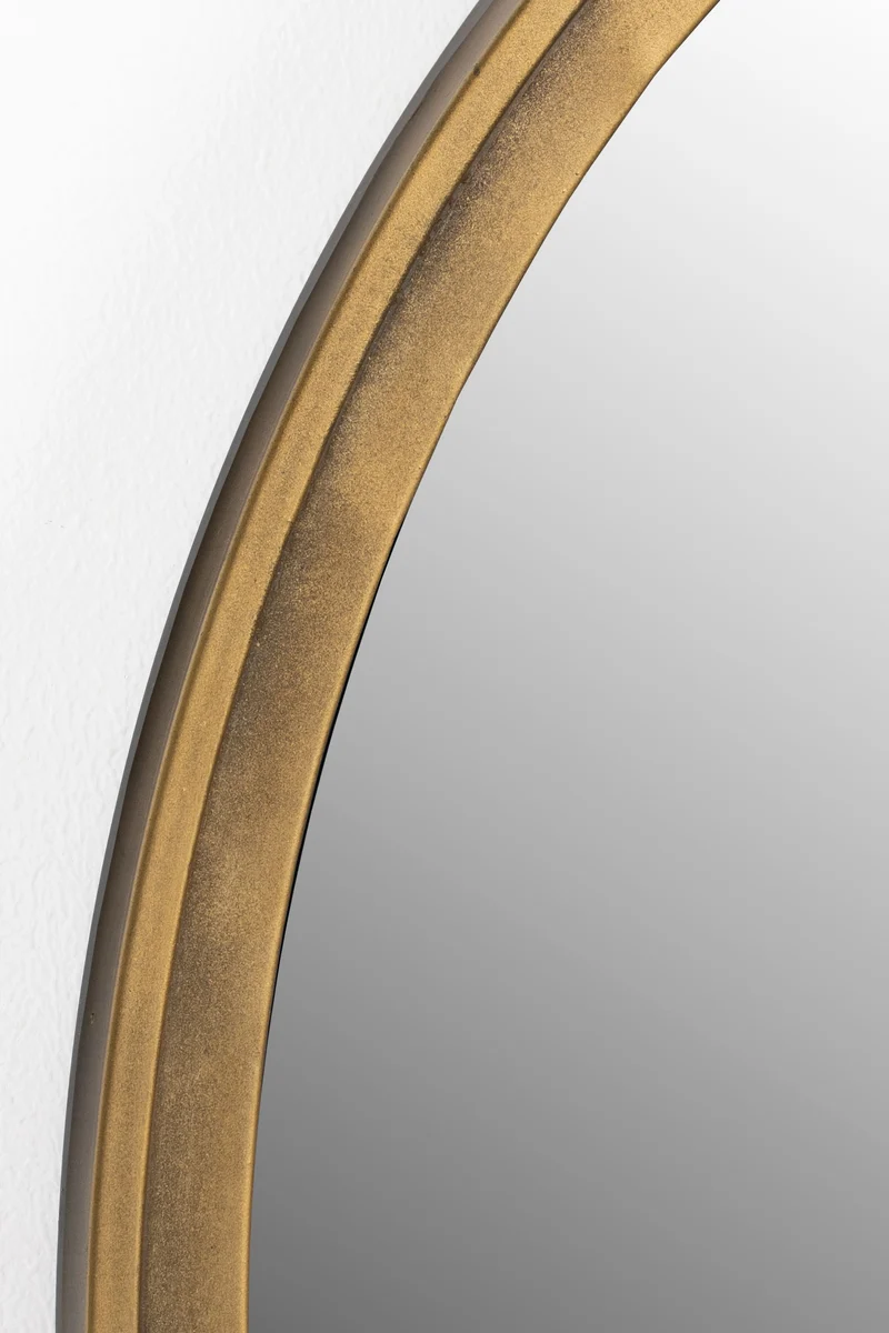 White Label Living Spiegel Matz Rund Antique Brass – Eisen, 60 × 60 × 2,7 cm