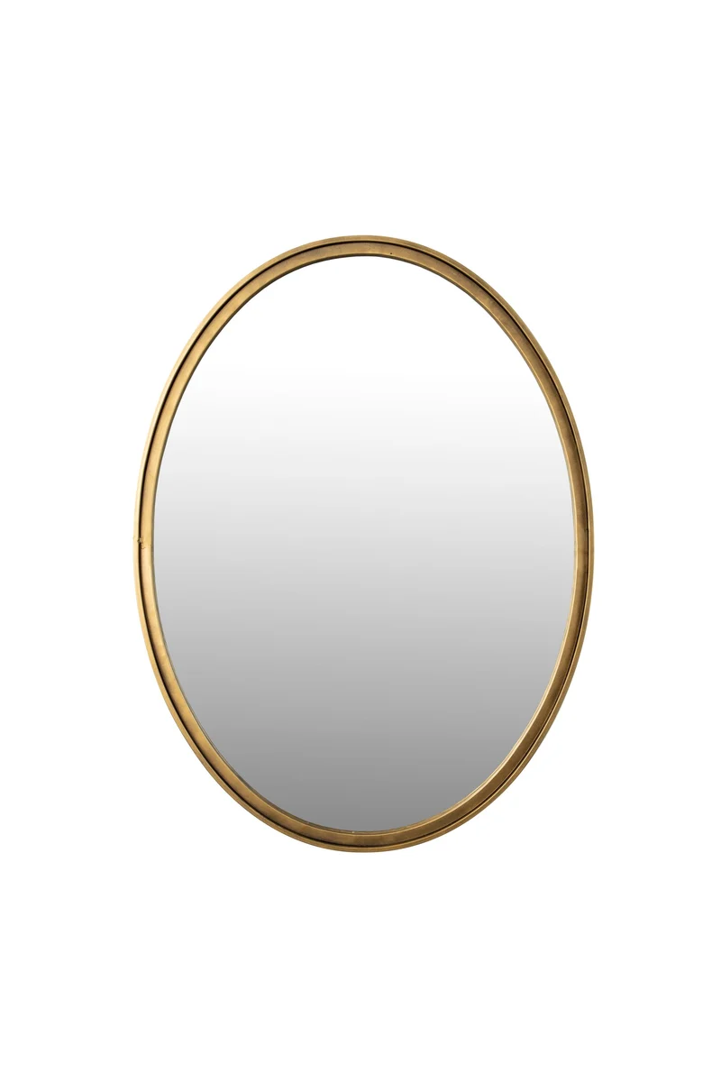 White Label Living Spiegel Matz Oval M Antique Brass – Eisen, 60 × 80 × 2,7 cm