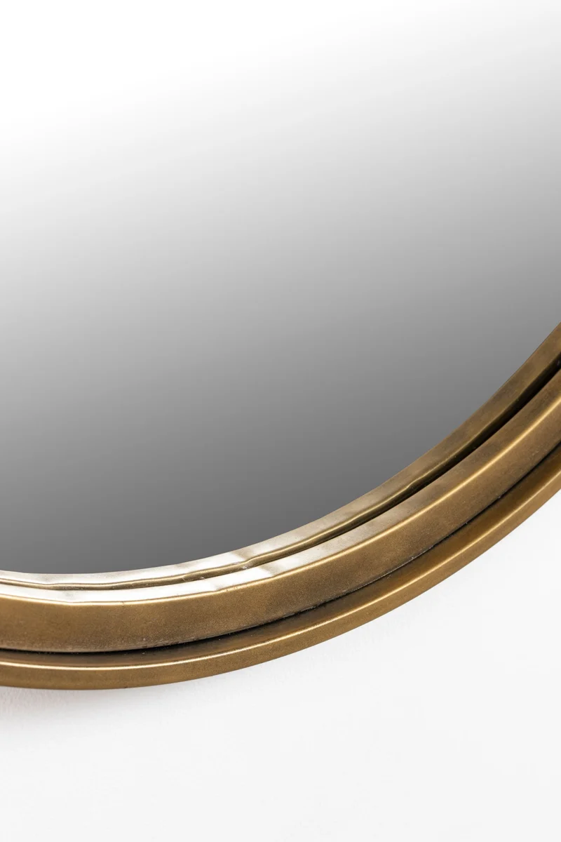 White Label Living Spiegel Matz Oval M Antique Brass – Eisen, 60 × 80 × 2,7 cm