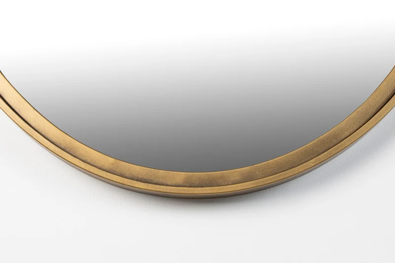 White Label Living Spiegel Matz Oval M Antique Brass – Eisen, 60 × 80 × 2,7 cm